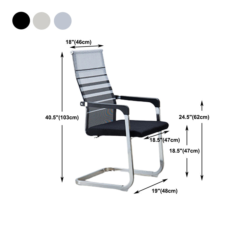 Contemporary Ergonomic Office Chair No Wheels Fixed Arms Task Chair Clearhalo 'furn' 'furn_office_chair' 'Furniture' 'Office Chairs' 'Office Furniture' 'office_chair' 5934539