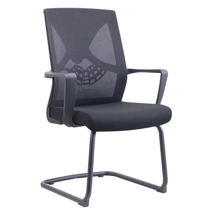 Contemporary Arm Chair Fixed Arms Plastic Lumbar Support Black Office Chair Textured Black 1 Piece Clearhalo 'furn' 'furn_office_chair' 'Furniture' 'Office Chairs' 'Office Furniture' 'office_chair' 5934541