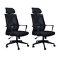 Contemporary Arm Chair Fixed Arms Plastic Lumbar Support Black Office Chair Black 2 Piece Set Clearhalo 'furn' 'furn_office_chair' 'Furniture' 'Office Chairs' 'Office Furniture' 'office_chair' 5934542