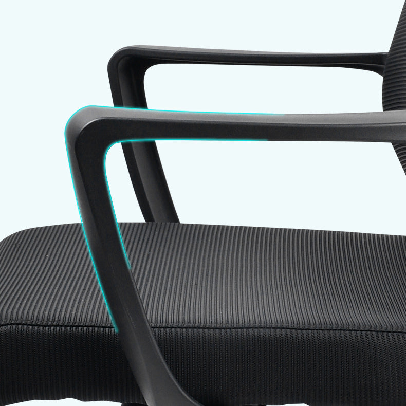 Contemporary Arm Chair Fixed Arms Plastic Lumbar Support Black Office Chair Clearhalo 'furn' 'furn_office_chair' 'Furniture' 'Office Chairs' 'Office Furniture' 'office_chair' 5934554