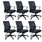 Contemporary Arm Chair Fixed Arms Plastic Lumbar Support Black Office Chair Matte Black 6 Piece Set Clearhalo 'furn' 'furn_office_chair' 'Furniture' 'Office Chairs' 'Office Furniture' 'office_chair' 5934557