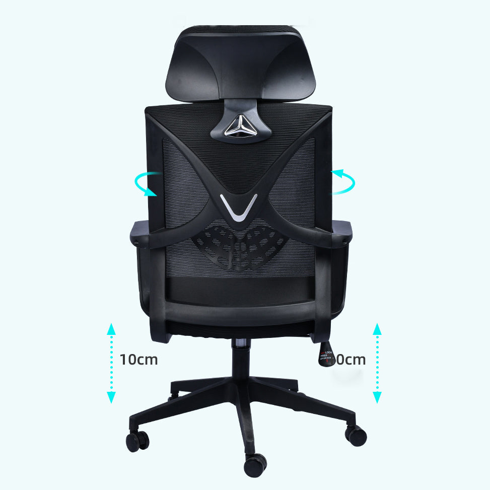 Contemporary Arm Chair Fixed Arms Plastic Lumbar Support Black Office Chair Clearhalo 'furn' 'furn_office_chair' 'Furniture' 'Office Chairs' 'Office Furniture' 'office_chair' 5934558