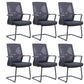 Contemporary Arm Chair Fixed Arms Plastic Lumbar Support Black Office Chair Textured Black 6 Piece Set Clearhalo 'furn' 'furn_office_chair' 'Furniture' 'Office Chairs' 'Office Furniture' 'office_chair' 5934559