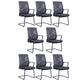 Contemporary Arm Chair Fixed Arms Plastic Lumbar Support Black Office Chair Textured Black 8 Piece Set Clearhalo 'furn' 'furn_office_chair' 'Furniture' 'Office Chairs' 'Office Furniture' 'office_chair' 5934564