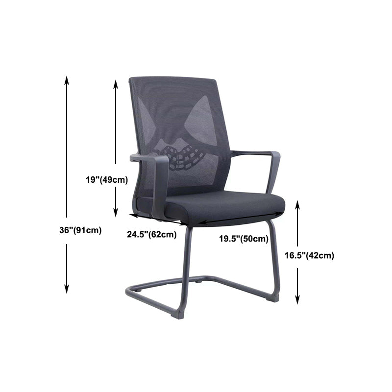 Contemporary Arm Chair Fixed Arms Plastic Lumbar Support Black Office Chair Clearhalo 'furn' 'furn_office_chair' 'Furniture' 'Office Chairs' 'Office Furniture' 'office_chair' 5934567