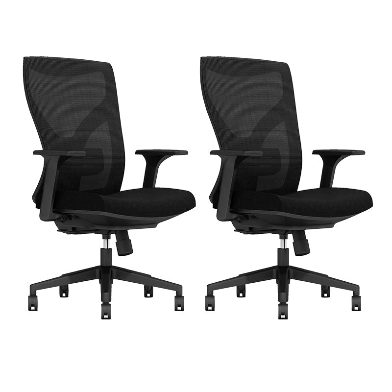 Contemporary Mid-Back Office Chair Adjustable Ergonomic Chair 2 Piece Set Clearhalo 'furn' 'furn_office_chair' 'Furniture' 'Office Chairs' 'Office Furniture' 'office_chair' 5934569