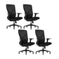 Contemporary Mid-Back Office Chair Adjustable Ergonomic Chair 4 Piece Set Clearhalo 'furn' 'furn_office_chair' 'Furniture' 'Office Chairs' 'Office Furniture' 'office_chair' 5934570