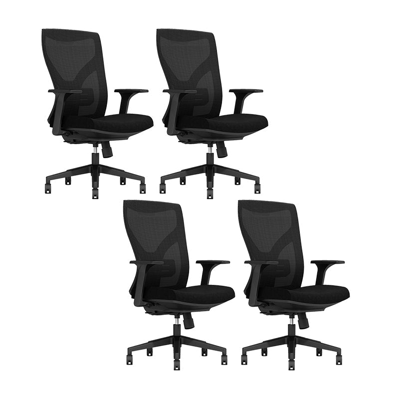 Contemporary Mid-Back Office Chair Adjustable Ergonomic Chair 4 Piece Set Clearhalo 'furn' 'furn_office_chair' 'Furniture' 'Office Chairs' 'Office Furniture' 'office_chair' 5934570