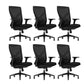Contemporary Mid-Back Office Chair Adjustable Ergonomic Chair 6 Piece Set Clearhalo 'furn' 'furn_office_chair' 'Furniture' 'Office Chairs' 'Office Furniture' 'office_chair' 5934572