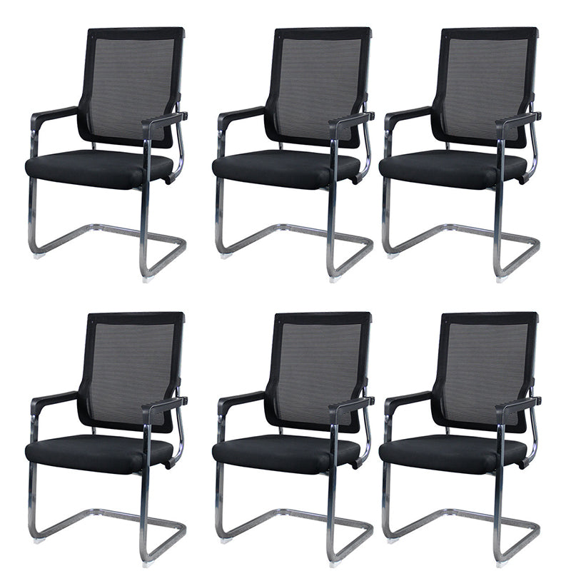 Modern Fixed Arms Office Chair Breathable AirGrid No Wheels Desk Chair 6 Piece Set Clearhalo 'furn' 'furn_office_chair' 'Furniture' 'Office Chairs' 'Office Furniture' 'office_chair' 5934582
