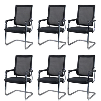 Modern Fixed Arms Office Chair Breathable AirGrid No Wheels Desk Chair 6 Piece Set Clearhalo 'furn' 'furn_office_chair' 'Furniture' 'Office Chairs' 'Office Furniture' 'office_chair' 5934582