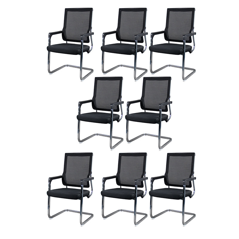 Modern Fixed Arms Office Chair Breathable AirGrid No Wheels Desk Chair 8 Piece Set Clearhalo 'furn' 'furn_office_chair' 'Furniture' 'Office Chairs' 'Office Furniture' 'office_chair' 5934584