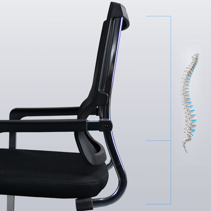 Modern Fixed Arms Office Chair Breathable AirGrid No Wheels Desk Chair Clearhalo 'furn' 'furn_office_chair' 'Furniture' 'Office Chairs' 'Office Furniture' 'office_chair' 5934590