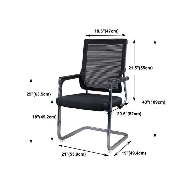 Modern Fixed Arms Office Chair Breathable AirGrid No Wheels Desk Chair Clearhalo 'furn' 'furn_office_chair' 'Furniture' 'Office Chairs' 'Office Furniture' 'office_chair' 5934594