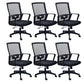 Contemporary Arm Chair Lumbar Support Fixed Arms with Wheels Office Chair