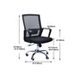 Contemporary Arm Chair Lumbar Support Fixed Arms with Wheels Office Chair