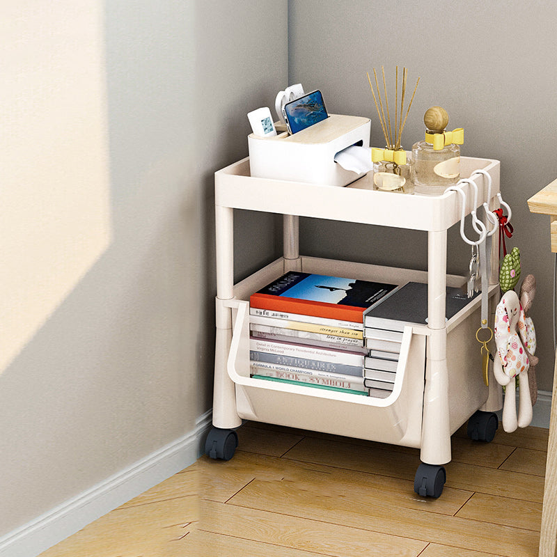 Urban Closed Back Shelf Bookcase Plastic/Acrylic Bookshelf with Caster 13.5"L x 11"W x 17.1"H White Clearhalo 'Bookcases' 'furn' 'furn_bookcases' 'Furniture' 'Office Furniture' 5934716