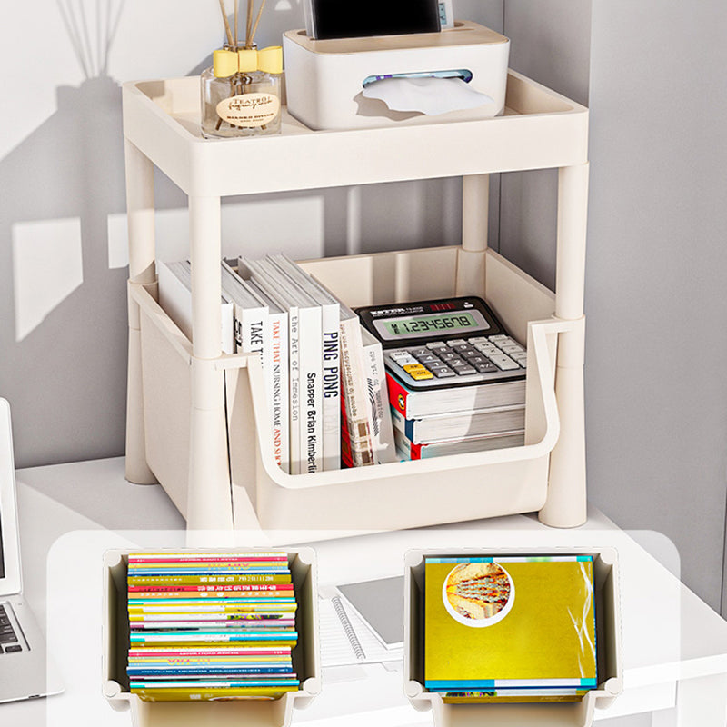 Urban Closed Back Shelf Bookcase Plastic/Acrylic Bookshelf with Caster Clearhalo 'Bookcases' 'furn' 'furn_bookcases' 'Furniture' 'Office Furniture' 5934729