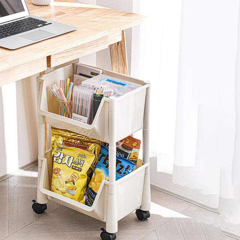 Urban Closed Back Shelf Bookcase Plastic/Acrylic Bookshelf with Caster Clearhalo 'Bookcases' 'furn' 'furn_bookcases' 'Furniture' 'Office Furniture' 5934730