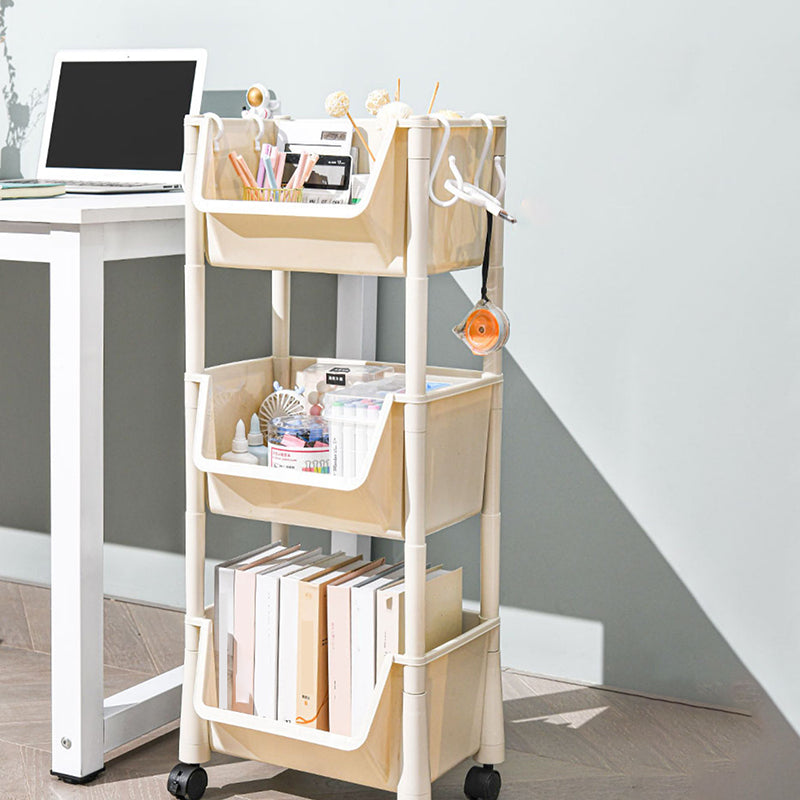 Urban Closed Back Shelf Bookcase Plastic/Acrylic Bookshelf with Caster Clearhalo 'Bookcases' 'furn' 'furn_bookcases' 'Furniture' 'Office Furniture' 5934731