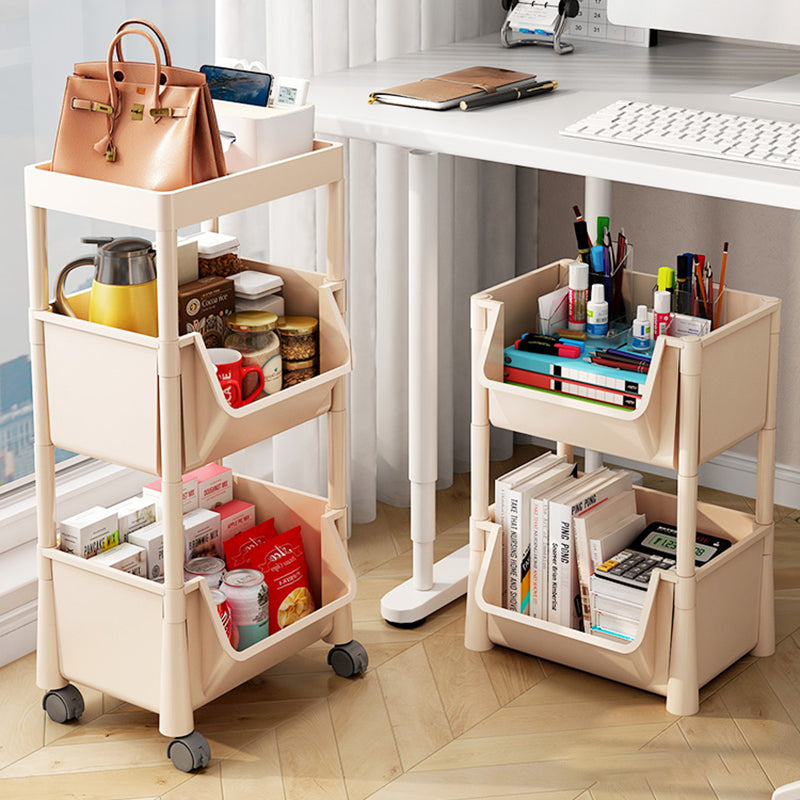 Urban Closed Back Shelf Bookcase Plastic/Acrylic Bookshelf with Caster Clearhalo 'Bookcases' 'furn' 'furn_bookcases' 'Furniture' 'Office Furniture' 5934732