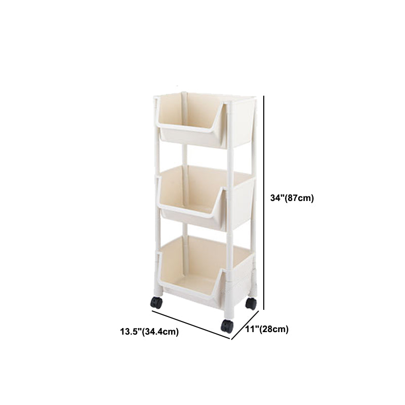 Urban Closed Back Shelf Bookcase Plastic/Acrylic Bookshelf with Caster Clearhalo 'Bookcases' 'furn' 'furn_bookcases' 'Furniture' 'Office Furniture' 5934734