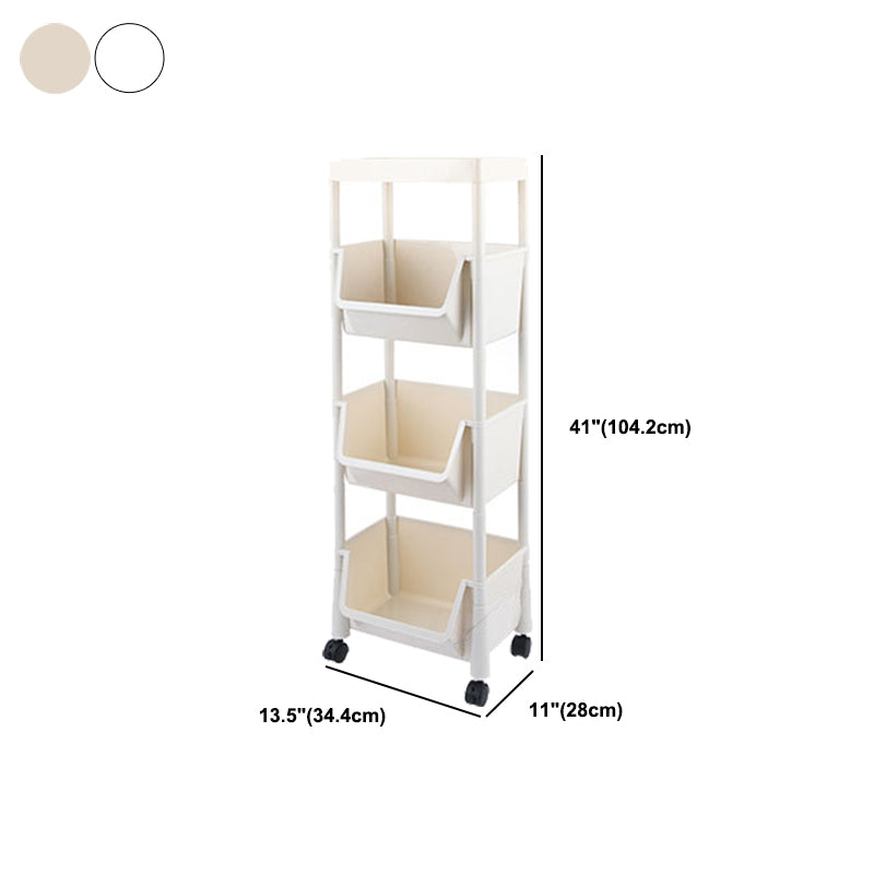 Urban Closed Back Shelf Bookcase Plastic/Acrylic Bookshelf with Caster Clearhalo 'Bookcases' 'furn' 'furn_bookcases' 'Furniture' 'Office Furniture' 5934737