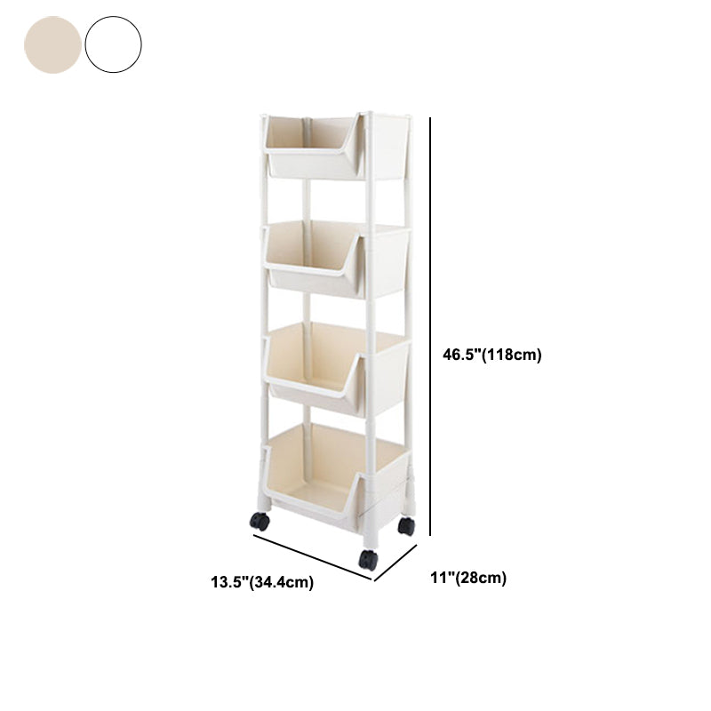 Urban Closed Back Shelf Bookcase Plastic/Acrylic Bookshelf with Caster Clearhalo 'Bookcases' 'furn' 'furn_bookcases' 'Furniture' 'Office Furniture' 5934738