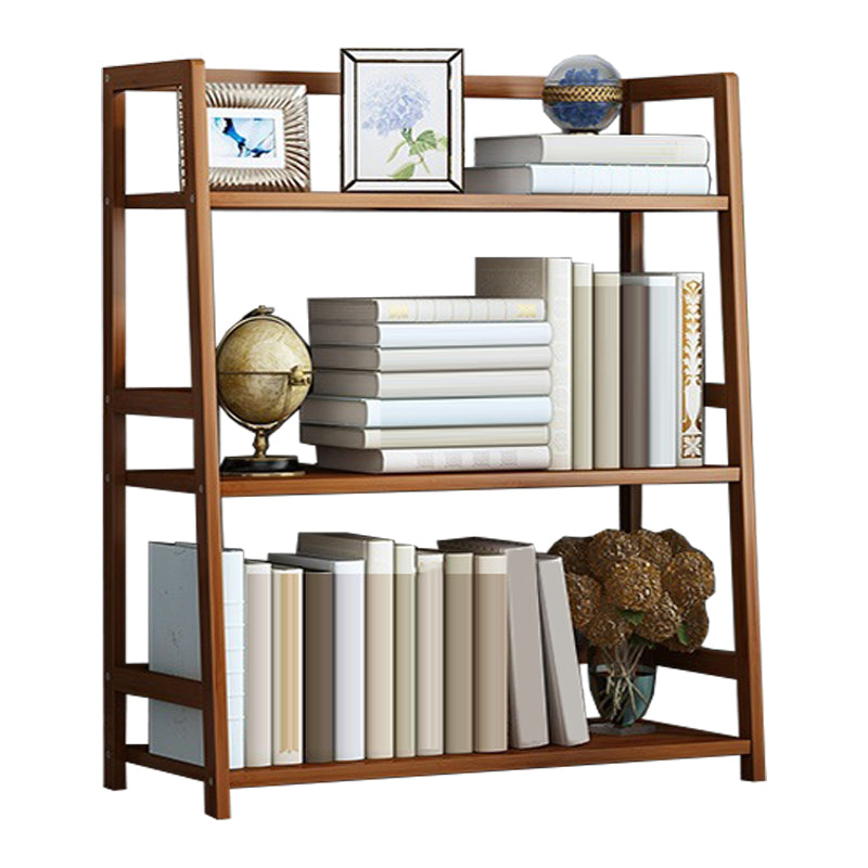 Contemporary Brown Bamboo Shelf Bookcase Open Bookcase for Study Room 27.6"L x 11.8"W x 32.7"H Clearhalo 'Bookcases' 'furn' 'furn_bookcases' 'Furniture' 'Office Furniture' 5934758