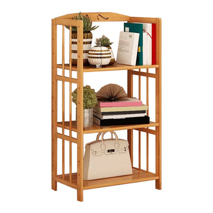 Contemporary Brown Bamboo Shelf Bookcase Open Bookcase for Study Room 19.7"L x 9.8"W x 37.8"H Clearhalo 'Bookcases' 'furn' 'furn_bookcases' 'Furniture' 'Office Furniture' 5934759