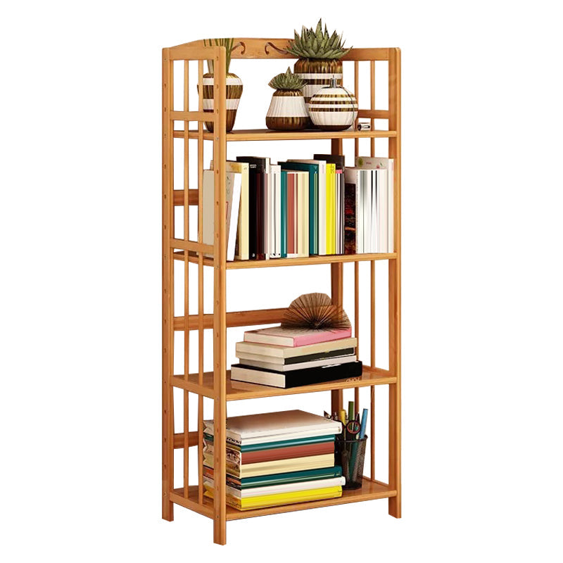 Contemporary Brown Bamboo Shelf Bookcase Open Bookcase for Study Room 19.7"L x 9.8"W x 49.2"H Clearhalo 'Bookcases' 'furn' 'furn_bookcases' 'Furniture' 'Office Furniture' 5934768