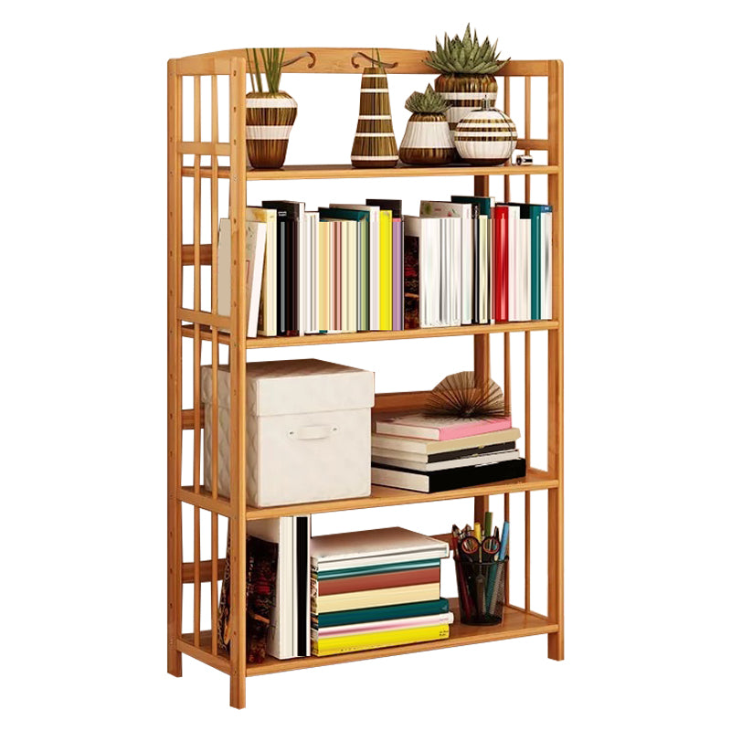 Contemporary Brown Bamboo Shelf Bookcase Open Bookcase for Study Room 26.8"L x 9.8"W x 49.2"H Clearhalo 'Bookcases' 'furn' 'furn_bookcases' 'Furniture' 'Office Furniture' 5934770