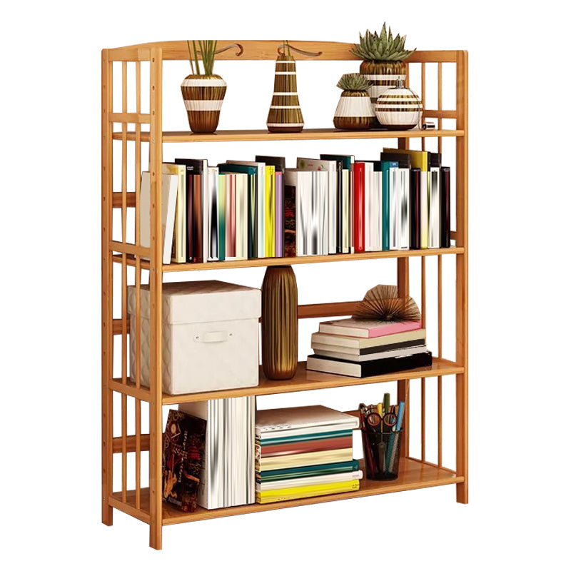 Contemporary Brown Bamboo Shelf Bookcase Open Bookcase for Study Room 35"L x 9.8"W x 49.2"H Clearhalo 'Bookcases' 'furn' 'furn_bookcases' 'Furniture' 'Office Furniture' 5934772