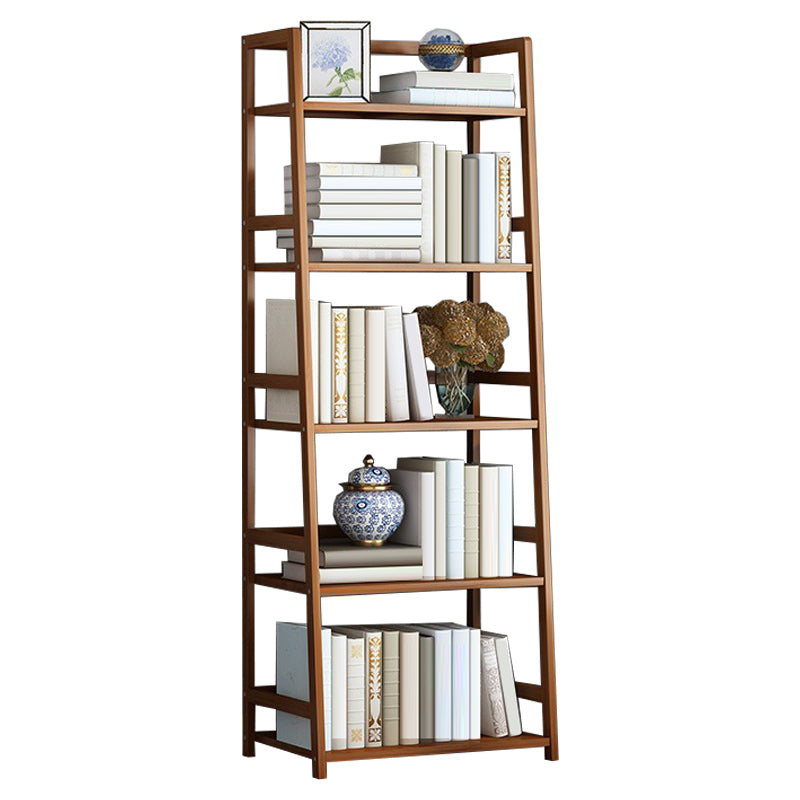 Contemporary Brown Bamboo Shelf Bookcase Open Bookcase for Study Room 20"L x 12"W x 59"H Clearhalo 'Bookcases' 'furn' 'furn_bookcases' 'Furniture' 'Office Furniture' 5934774