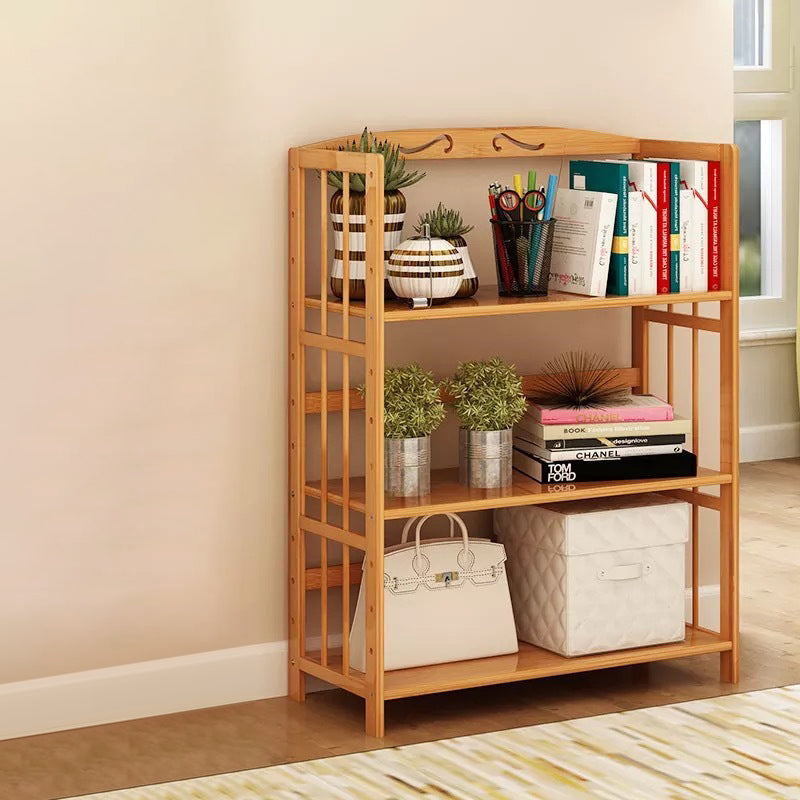 Contemporary Brown Bamboo Shelf Bookcase Open Bookcase for Study Room Clearhalo 'Bookcases' 'furn' 'furn_bookcases' 'Furniture' 'Office Furniture' 5934781