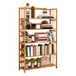 Contemporary Brown Bamboo Shelf Bookcase Open Bookcase for Study Room 35"L x 9.8"W x 60.6"H Clearhalo 'Bookcases' 'furn' 'furn_bookcases' 'Furniture' 'Office Furniture' 5934783