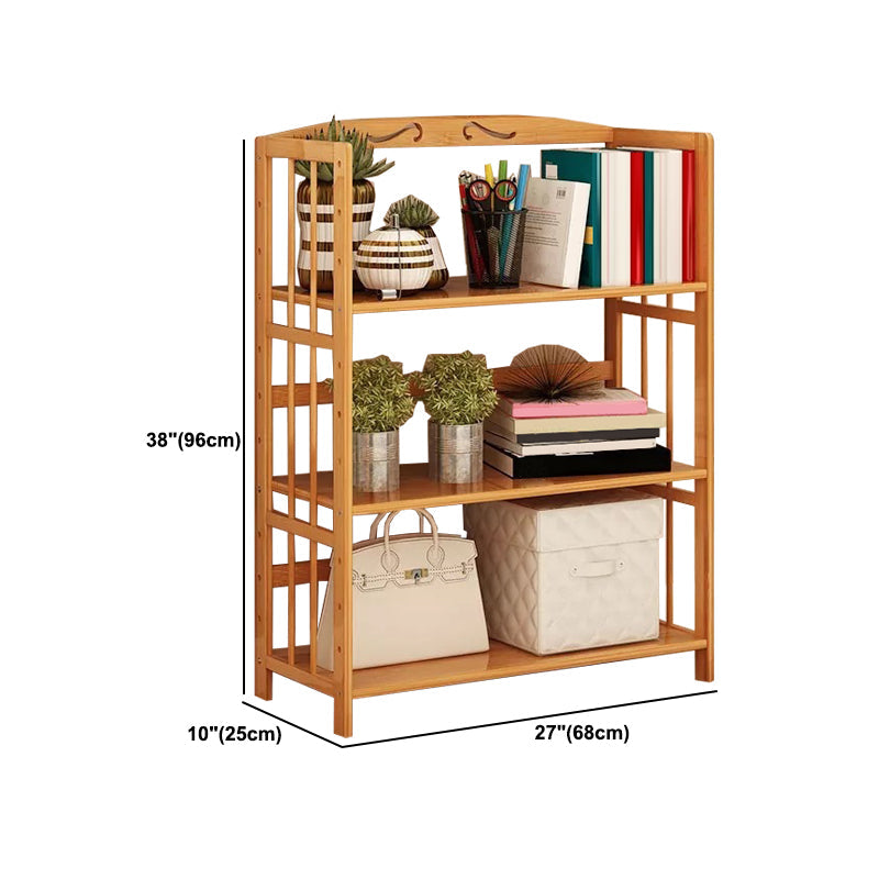 Contemporary Brown Bamboo Shelf Bookcase Open Bookcase for Study Room Clearhalo 'Bookcases' 'furn' 'furn_bookcases' 'Furniture' 'Office Furniture' 5934786