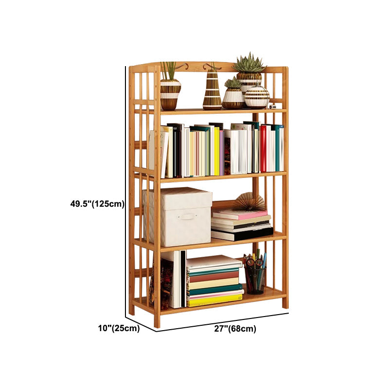 Contemporary Brown Bamboo Shelf Bookcase Open Bookcase for Study Room Clearhalo 'Bookcases' 'furn' 'furn_bookcases' 'Furniture' 'Office Furniture' 5934789