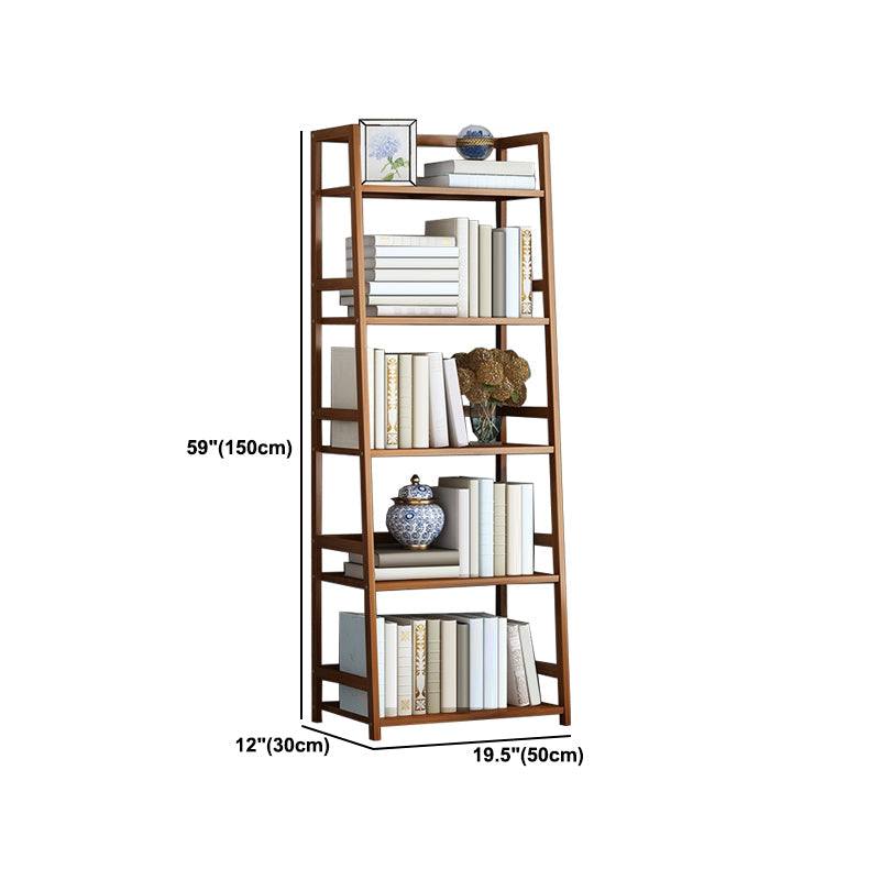 Contemporary Brown Bamboo Shelf Bookcase Open Bookcase for Study Room Clearhalo 'Bookcases' 'furn' 'furn_bookcases' 'Furniture' 'Office Furniture' 5934801