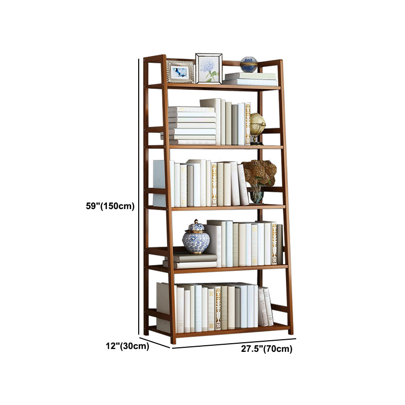 Contemporary Brown Bamboo Shelf Bookcase Open Bookcase for Study Room Clearhalo 'Bookcases' 'furn' 'furn_bookcases' 'Furniture' 'Office Furniture' 5934802