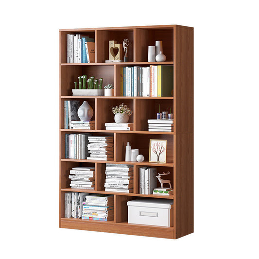 Modern Standard Book Shelf 70.47" H Closed Back Wooden Case in Matte Finish