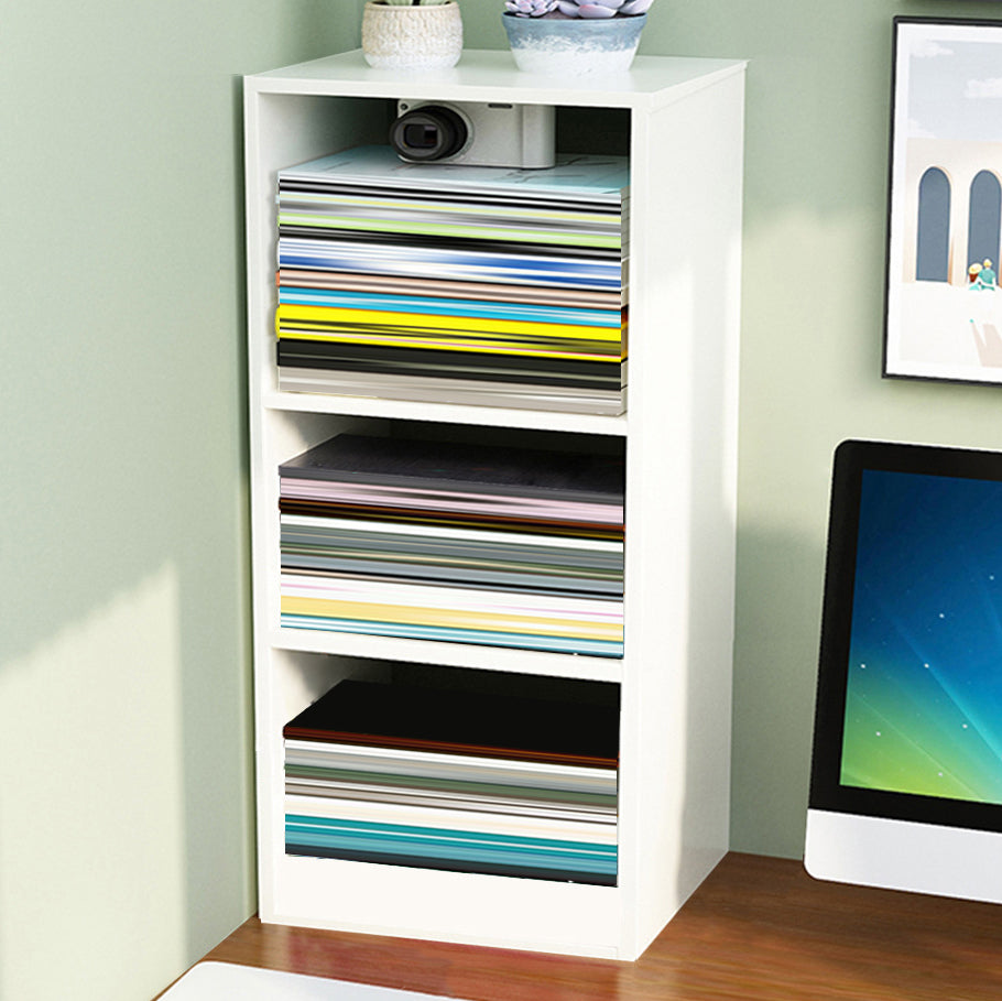 Contemporáneo Back Back Book Stant Engineered Wood Bookcase con estantes