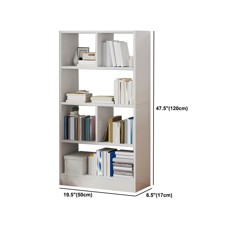Contemporáneo Back Back Book Stant Engineered Wood Bookcase con estantes