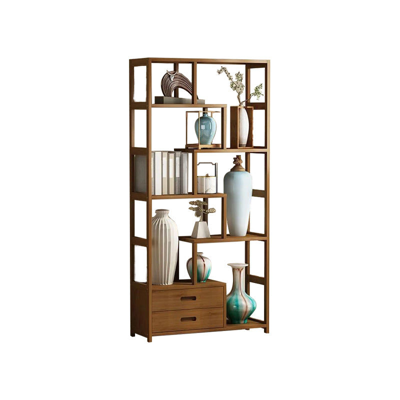 Contemporary Brown Etagere Libro scaffale aperto libreria verticale con cassetti