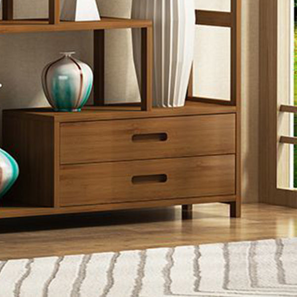 Contemporary Brown Etagere Libro scaffale aperto libreria verticale con cassetti