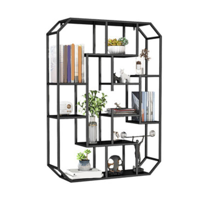 7.1" W Wall Unit Book Shelf Metal Open Shelf Bookcase for Home 27.6"L x 7.1"W x 37.4"H Black Clearhalo 'Bookcases' 'furn' 'furn_bookcases' 'Furniture' 'Office Furniture' 5934913