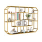 7.1" W Wall Unit Book Shelf Metal Open Shelf Bookcase for Home 37.4"L x 7.1"W x 27.6"H Gold Clearhalo 'Bookcases' 'furn' 'furn_bookcases' 'Furniture' 'Office Furniture' 5934917