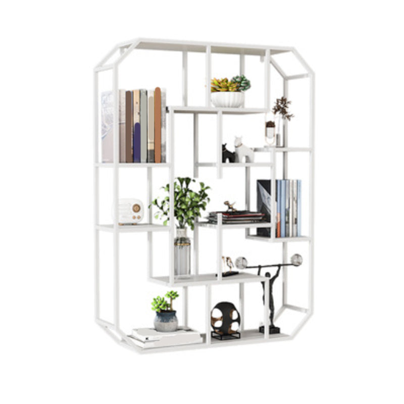 7.1" W Wall Unit Book Shelf Metal Open Shelf Bookcase for Home 27.6"L x 7.1"W x 37.4"H White Clearhalo 'Bookcases' 'furn' 'furn_bookcases' 'Furniture' 'Office Furniture' 5934918