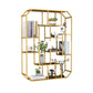7.1" W Wall Unit Book Shelf Metal Open Shelf Bookcase for Home 27.6"L x 7.1"W x 37.4"H Gold Clearhalo 'Bookcases' 'furn' 'furn_bookcases' 'Furniture' 'Office Furniture' 5934921
