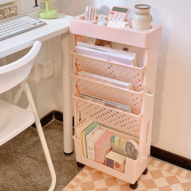 Urban 4-Tier Shelf Bookcase Plastic/Acrylic Bookshelf with Caster